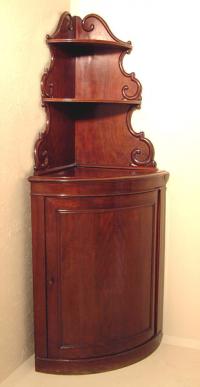 French mahogany 19th century corner cupboard
