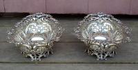 Pair Gorham Sterling silver Cake bowls