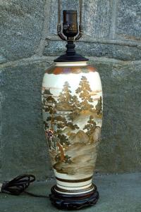 Antique Japanese Satsuma Lamp