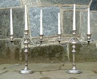 Pair of sterling silver candelabras c1900