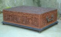 Antique Mogul Carved Sandalwood Box