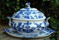 Antique Meissen Porcelain Three Piece Tureen