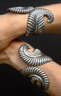 Los Castillos Taxco Mexico Sterling Silver Cuff Bracelets