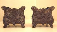 Pr Antique French cast iron planters c1880