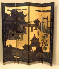 Coromandel Chinese Lacquer screen 4 panel