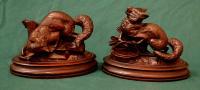 Black Forest German Carved Walnut Sculptures