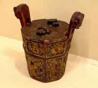 Antique Chinese Carved Coal Bucket