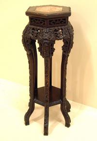 Antique Chinese Marble Top Plant Stand