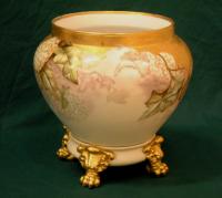 Limoges porcelain floral Jardiniere c1880