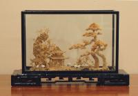 Carved Chinese cork Daoist Paradise diorama