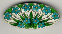 Sterling silver cloisonne Art Nouveau pin