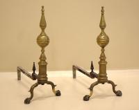 Antique Brass steeple Top Andirons