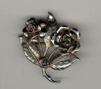 Guilermo Peruzzi sterling silver rose brooch