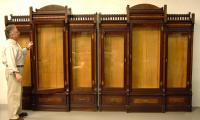 Pair Eastlake Victorian walnut bookcases c1875