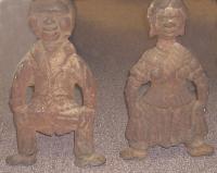 Antique pair of Black folk art andirons
