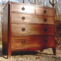 English French foot Hepplewhite chest of drawers c1810