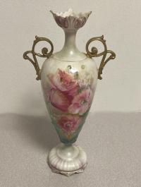 R S Prussia porcelain vase with poppies