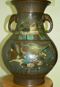 Chinese bronze enamel Vase c1880