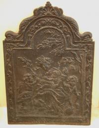 French Fireplace fire back cast iron 1667
