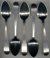 Samuel Williamson coin silver serving spoons c1794