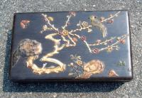 Chinese Pietra dura inlaid rosewood Scholar box