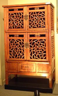 Chinese Elmwood kitchen cabinet cracked Ice pattern