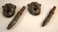 Pr Bronze Italian water Spigots c1850 to 1880