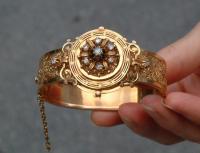 French 18k bangle diamond bracelet c1870