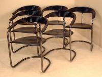 Canasta Italian Armchairs by Arrben snc Italy set of 6 Leather Bound