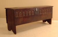 Period English Oak hand carved blanket chest c1690