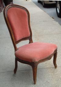 Antique French Victorian ladys slipper boudoir chair 1875