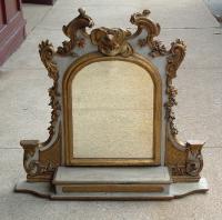 18th century Venetian table mirror with original paint and gilding