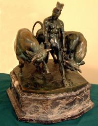 Sculptor Walter Lenck bronze sculpture Jason and the bulls