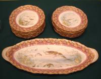 Theodore Haviland Limoges French porcelain Fish set L Martin c1903 1925