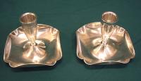 Hand made D F Mexican sterling silver candlesticks