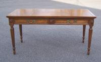 Baker Louis XV leather top library desk with drawers c1950