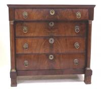 French 18th Directoire walnut chest with four drawers c1770