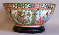 Chinese Porcelain Rose Medallion Punch Bowl c1890