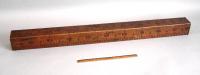 Early St Etienne French wooden fabric measure with brass ends c1800