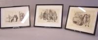 Set Edwin Austin Abbey etchings on rice paper c1885