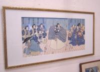 Japanese Kuniyoshi Utagawa triptych woodblock print nineteenth century