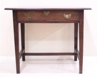 Early English yew wood writing table with drawer c1825