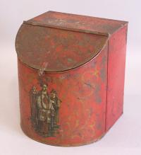 19th century Chinese Chinoiserie tea tin with original paint