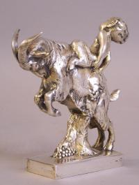 Baby Satyr Riding a ram sculpture K Perl Austrian 1900