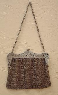 Frank T May Co sterling silver evening purse hand bag c1910