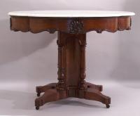 J J Meeks Rosewood Gothic marble top table NY c1830 to 1840