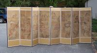 Korean 8 panel screen with Chinese 19th c. painted Mandarin scenes