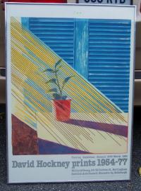David Hockney print Sun for 1954  to 1977 exhibition poster 1979
