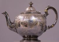 E J Bernard London sterling silver teapot c1858