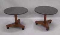 Pair Beacon Hill Biedermeier style marble top end tables